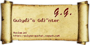 Gulyás Günter névjegykártya